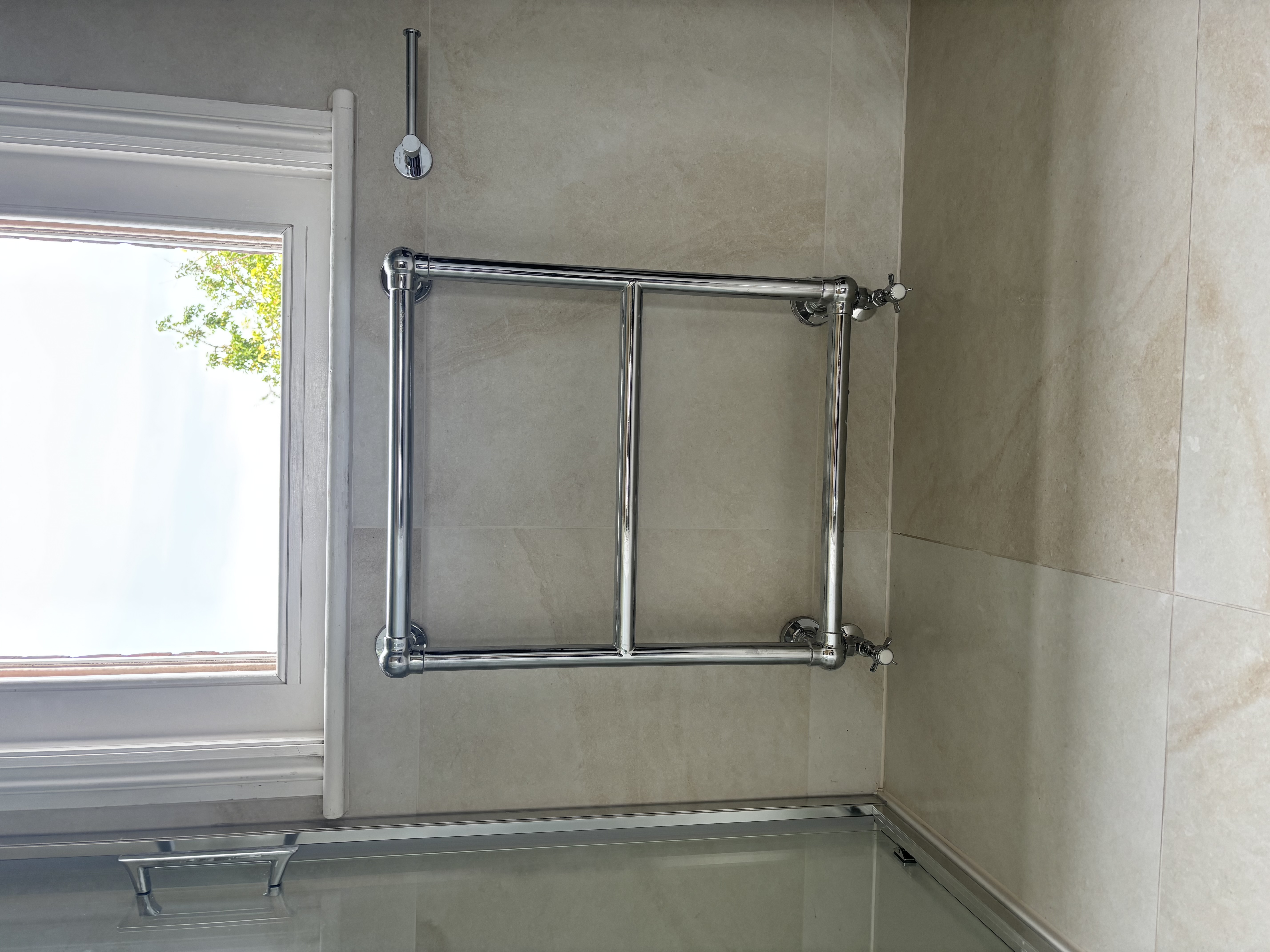 Wet room tiling in progress