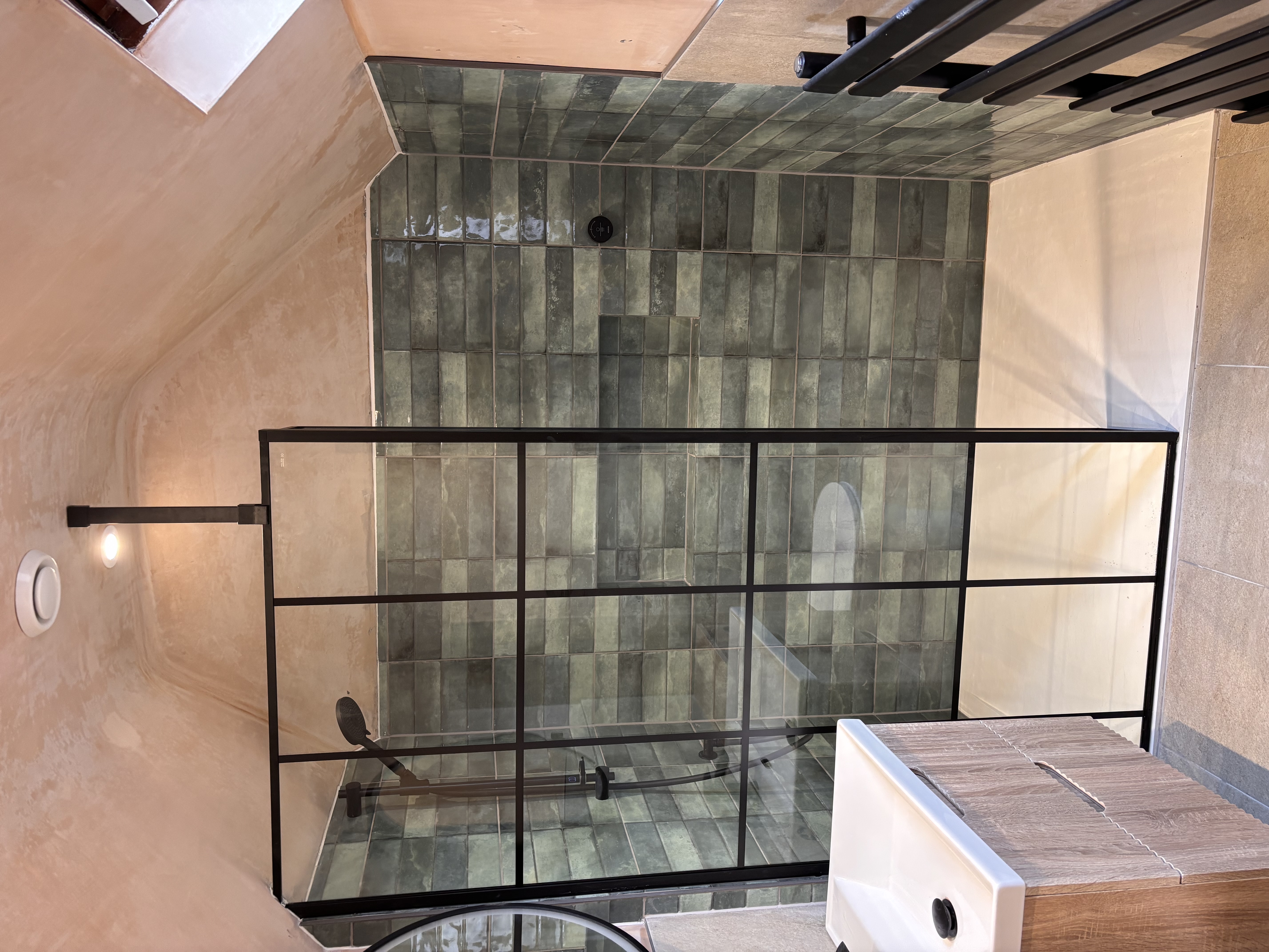 Modern shower enclosure detail
